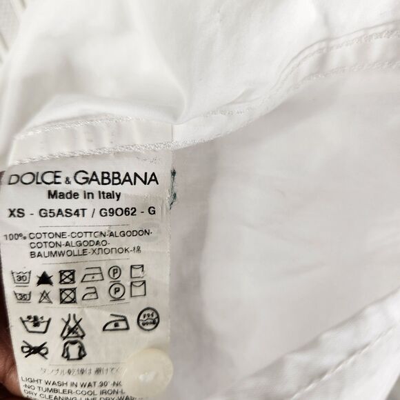 Dolce & Gabbana Mens White Cotton Long Sleeve Poplin Bib Tuxedo Shirt 15 - 38 - Picture 7 of 7